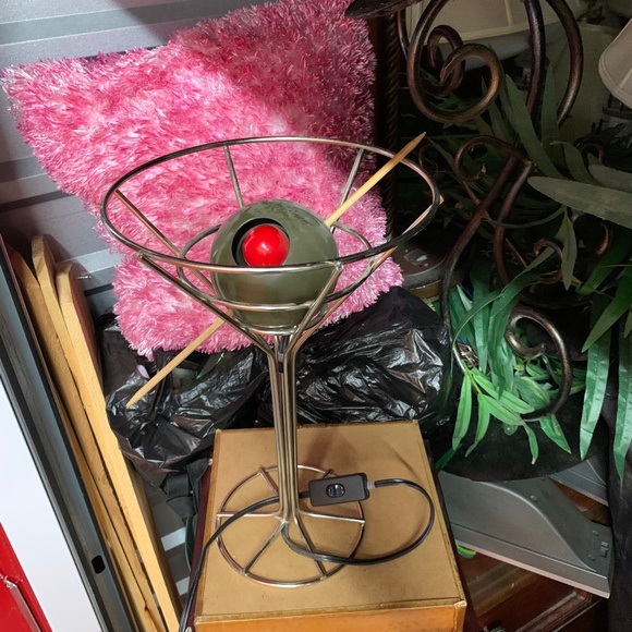 Original vintage David Krys 1993 metal martini glass light